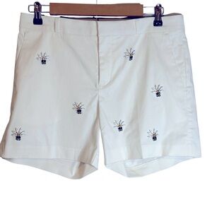 Banana Republic White Embellished‎ Jeweled Shorts NWT Size 6 #783644